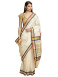 Cotton Kasavu Saree for Women | Traditional Tower Border | With Blouse Piece