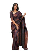 Banarasi Cotton Silk Jacquard Saree for Women | With Blouse Piece