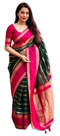 Kanjivaram Banarasi Art Silk Saree for Women | Jacquard Woven Design | With Blouse Piece