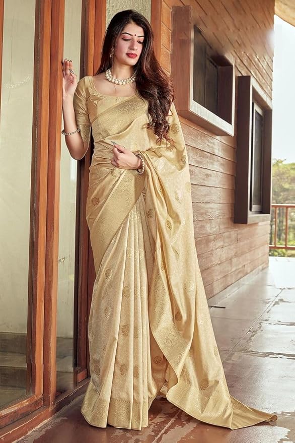 Kanjivaram Pure Soft Silk Saree for Women | Zari Woven Handloom