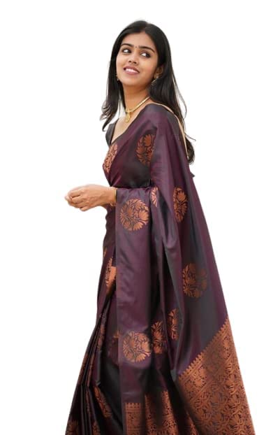 Banarasi Cotton Silk Jacquard Saree for Women | With Blouse Piece