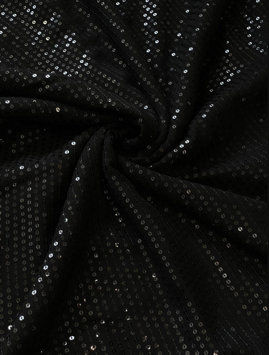 Black Georgette Saree for Women | Sequin Embellished Bollywood Design
