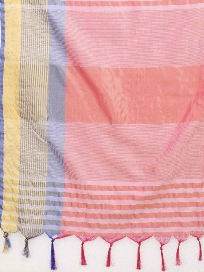 Purple and Pink Art Silk Saree for Women | Zari Border Solid Design